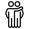 two people with arms around each other icon
